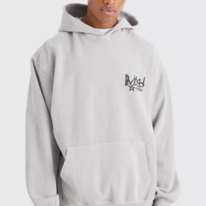 OVERSIZED OVERDYE GRAFFITI GRAPHIC HOODIE