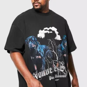 PLUS OVERSIZED ROTTWEILER GRAPHIC T-SHIRT